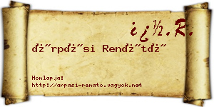 Árpási Renátó névjegykártya